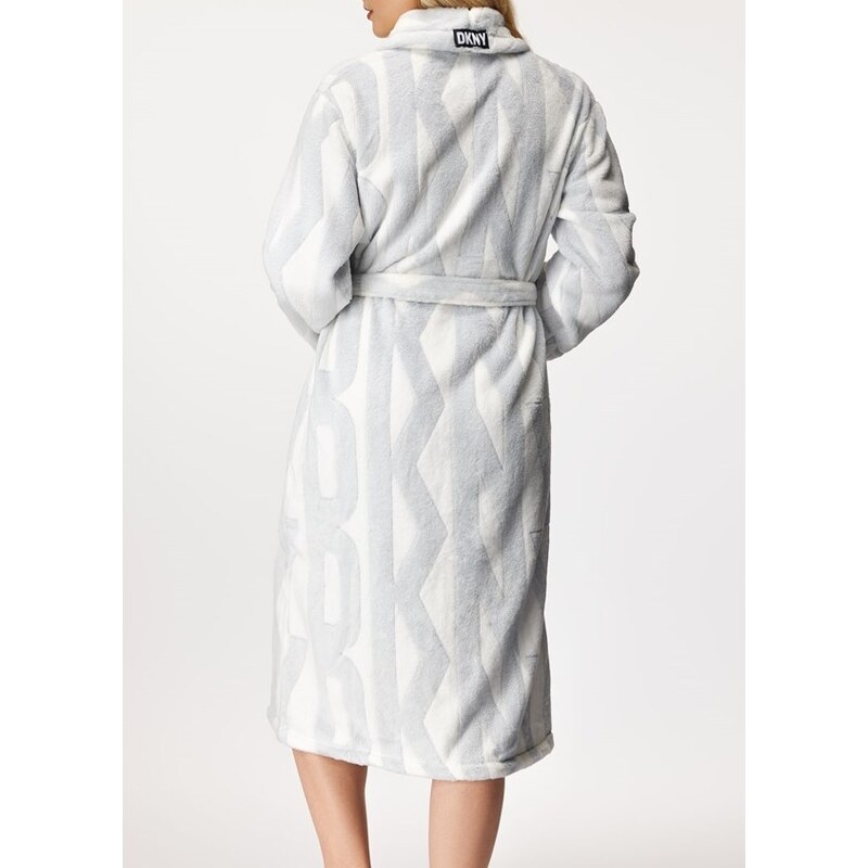 Dámský župan YI2522605F bílá/šedá - DKNY 75820005