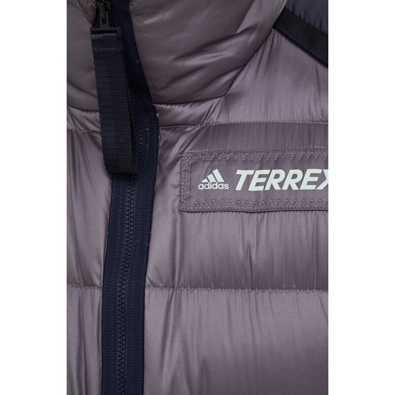Péřová sportovní bunda adidas TERREX Utilitas tmavomodrá barva