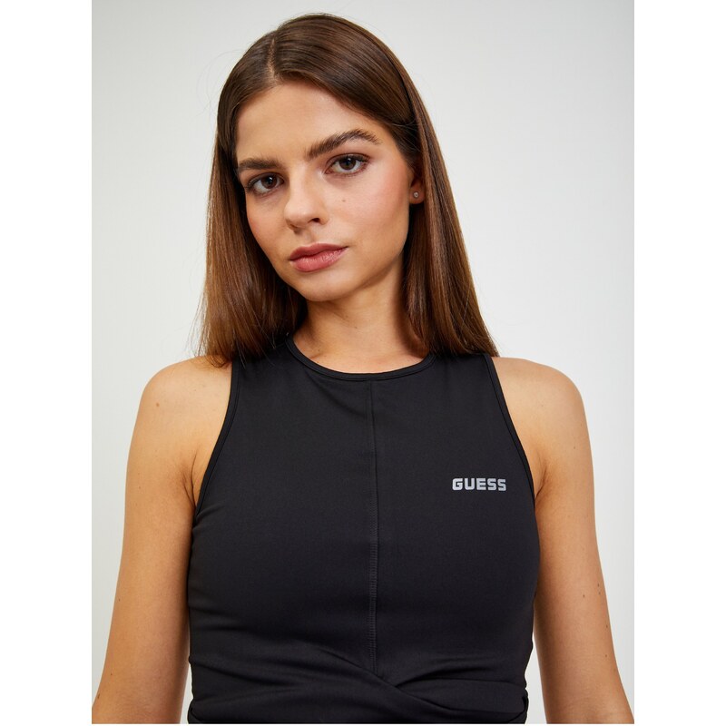 Černý dámský sportovní crop top Guess Coline - Dámské