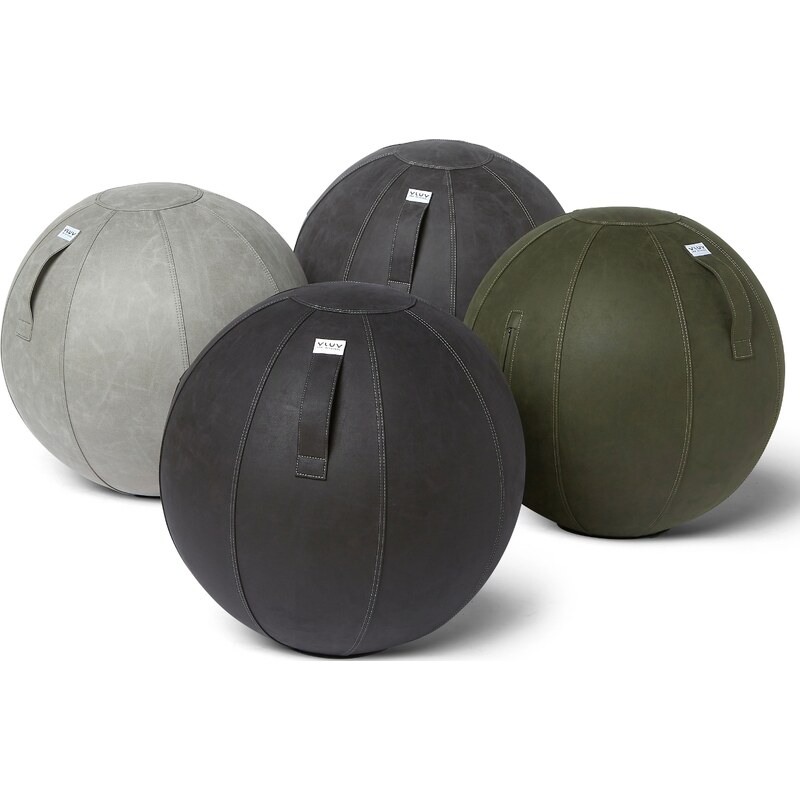 Tmavě šedý koženkový sedací / gymnastický míč VLUV BOL VEGA Ø 65 cm