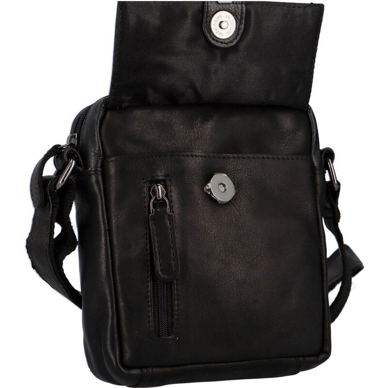 Pánská kožená taška přes rameno Greenwood Jerode - černá