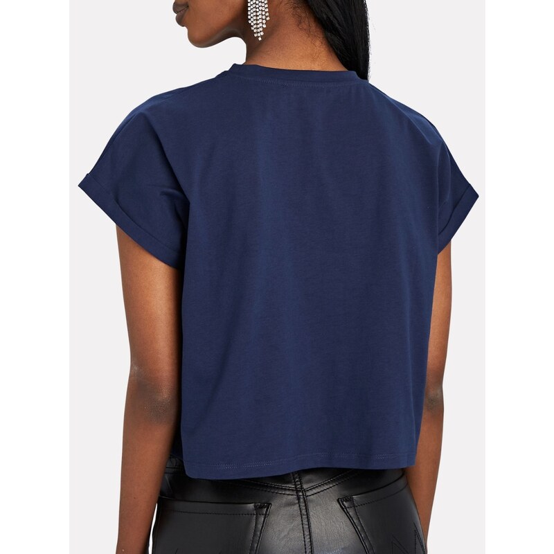 BALMAIN Paris Fit Blue crop tričko