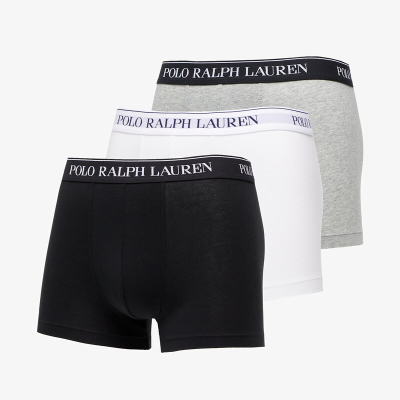 Boxerky Ralph Lauren Stretch Cotton Classic Trunks Grey/ White/ Black