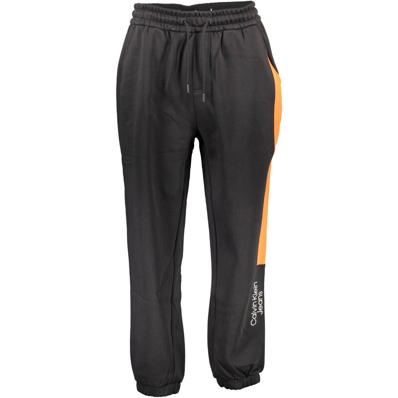 Oranžovo-černé pánské tepláky Calvin Klein Jeans