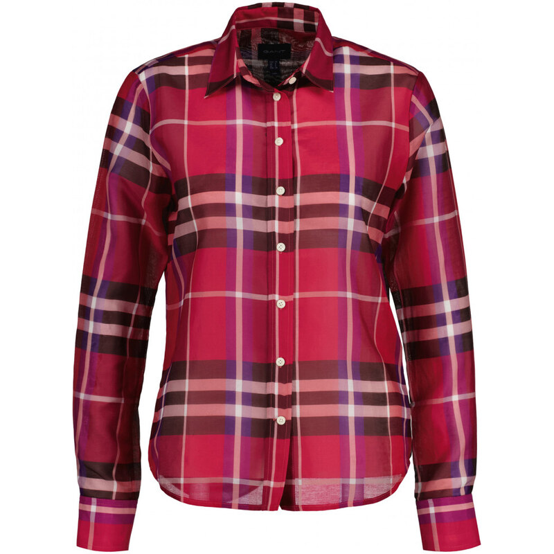 KOŠILE GANT D1. REG COT SILK CHECK SHIRT červená 36