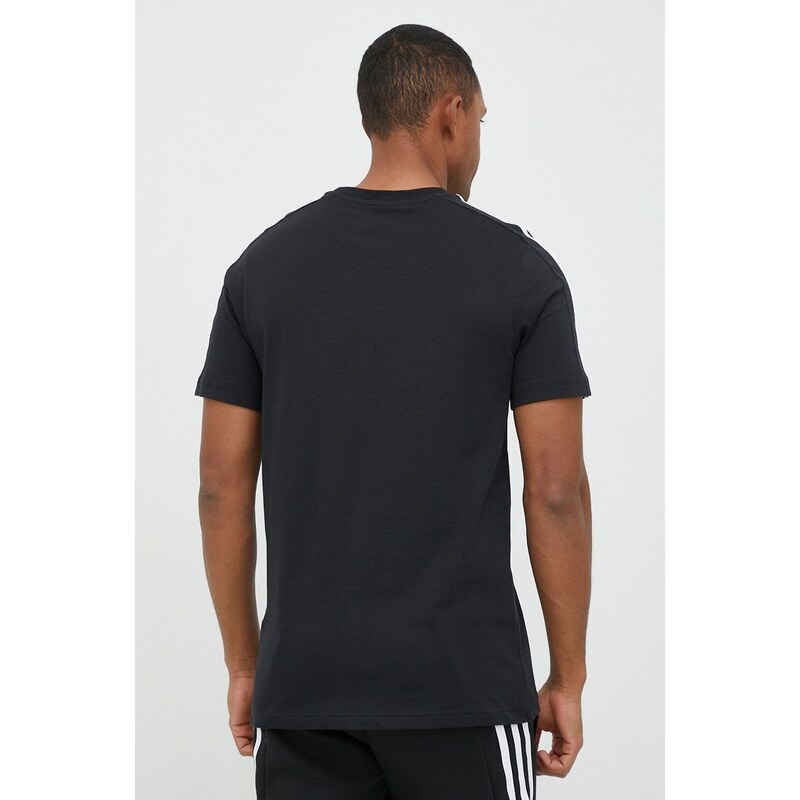 Bavlněné tričko adidas černá barva, s aplikací, IC9334