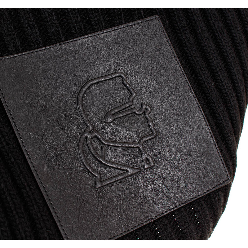 Karl Lagerfeld pánská černá šála s vytlačeným logem