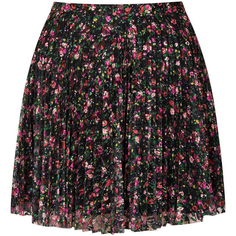 Topshop Mini Floral Lace Pleat Skirt