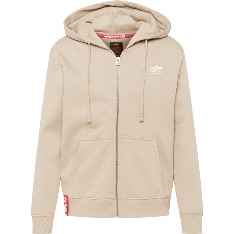ALPHA INDUSTRIES Mikina písková / červená / bílá