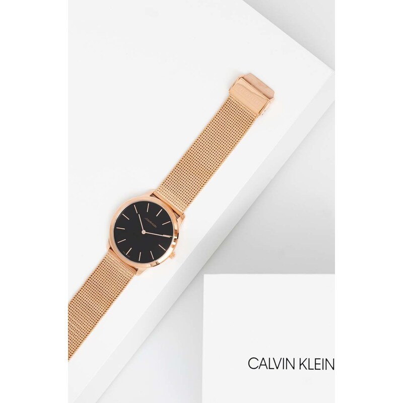 Hodinky Calvin Klein zlatá barva