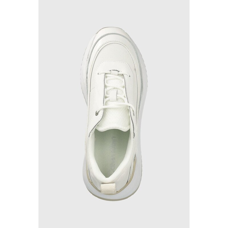 Sneakers boty Calvin Klein HW0HW01371 INTERNAL WEDGE LACE UP bílá barva