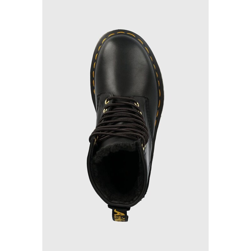 Kožené workery Dr. Martens 1460 dámské, černá barva, na plochém podpatku, zateplené, 26860001