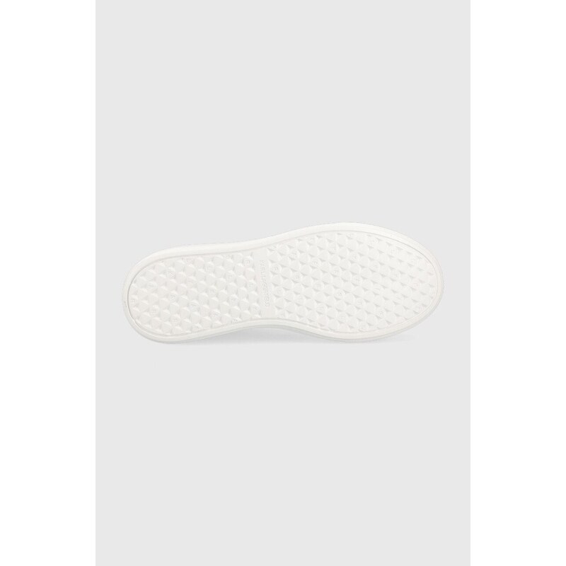 Kožené sneakers boty Karl Lagerfeld MAXI KUP bílá barva, KL62210