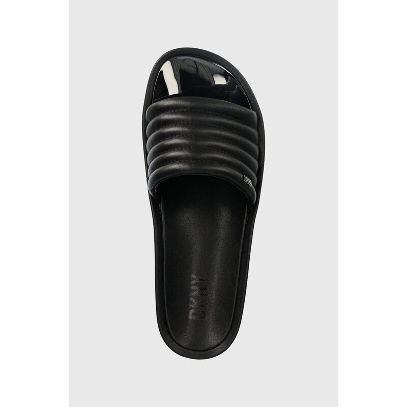 Kožené pantofle Dkny JASNA dámské, černá barva, na platformě, K4205489