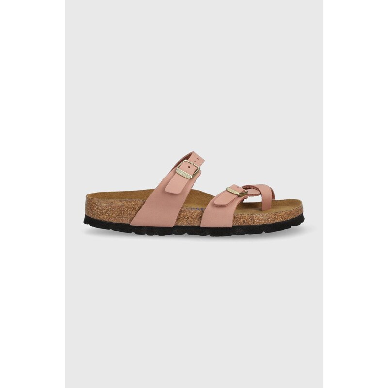 Semišové pantofle Birkenstock Mayari SFB dámské, růžová barva, 1024049