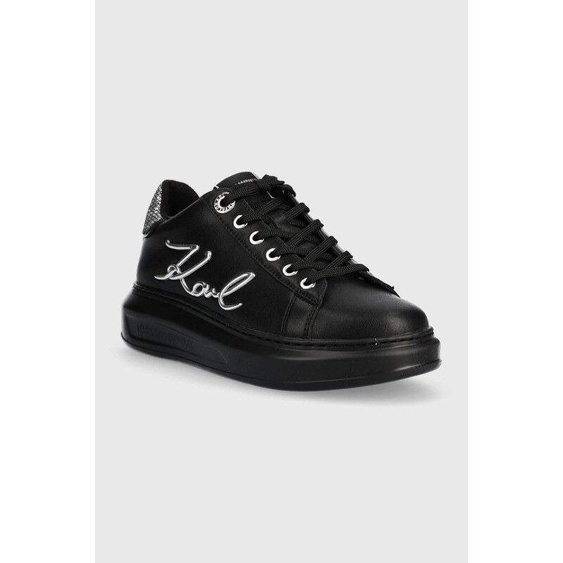 Kožené sneakers boty Karl Lagerfeld KAPRI černá barva, KL62510A