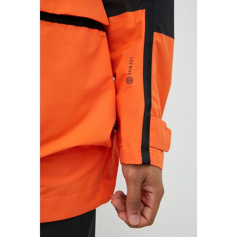 Nepromokavá bunda adidas Performance Xploric pánská, oranžová barva