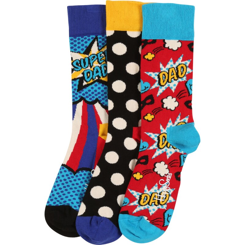Happy Socks Ponožky Fathers Day světlemodrá / žlutá / červená /