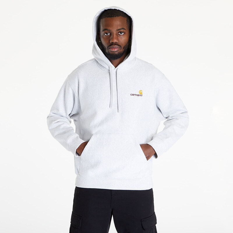 Pánská mikina Carhartt WIP Hooded American Script Sweat Ash Heather