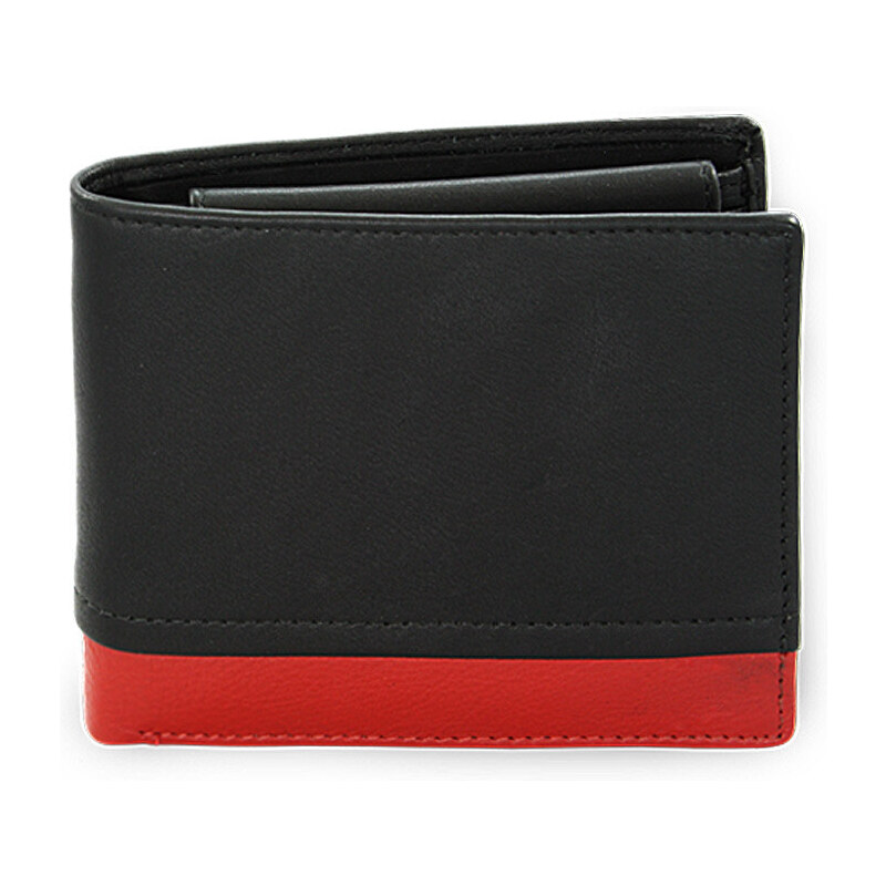 Černočervená pánská kožená peněženka Makenna