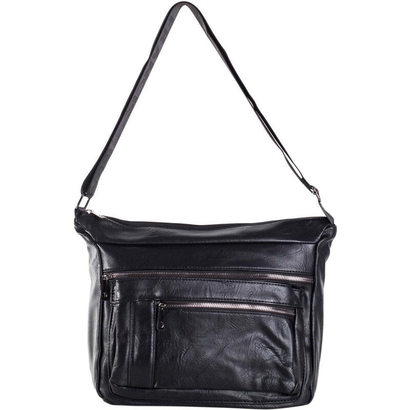 BASIC ČERNÁ CROSSBODY KABELKA S KAPSAMI PŘES RAMENO -BLACK