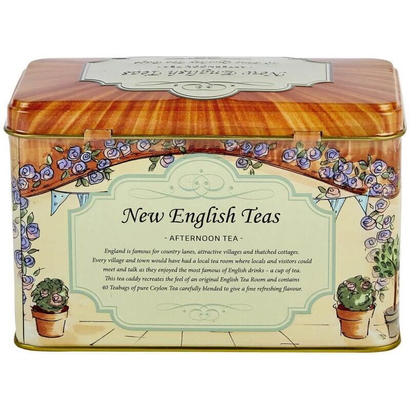 Černý čaj Afternoon Tea 40 sáčků v dárkové plechovce Vintage English Tea Rooms - New English Teas