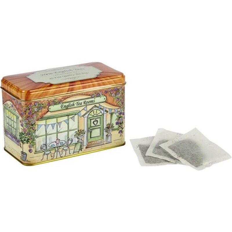 Černý čaj Afternoon Tea 40 sáčků v dárkové plechovce Vintage English Tea Rooms - New English Teas
