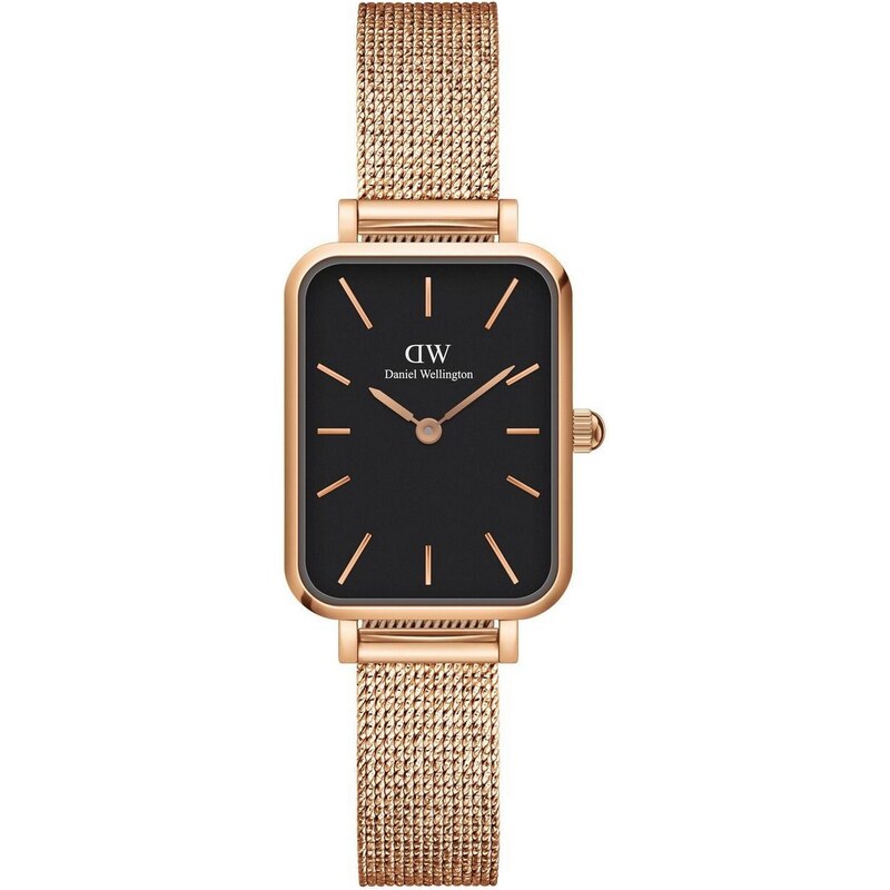Daniel Wellington dámské hodinky Quadro Pressed Mesh Rose gold/Black 65657979