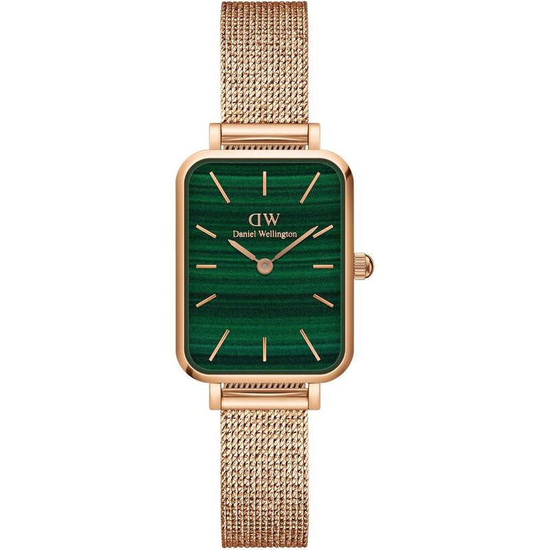 Daniel Wellington dámské hodinky Quadro Pressed Mesh Rose gold/Green 65657980