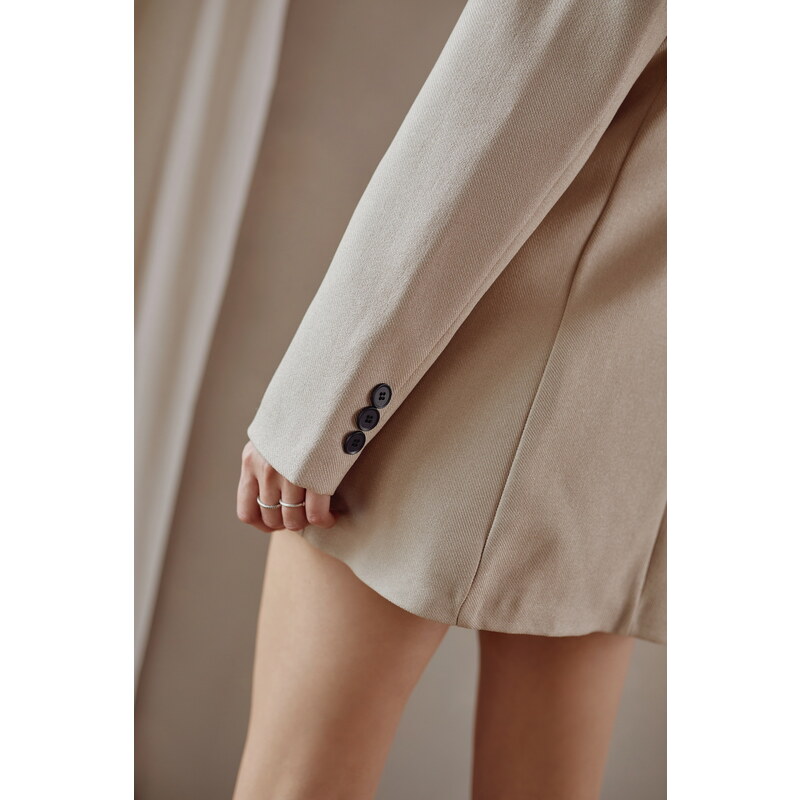 FASARDI Elegantní dámské sako s dvouřadým béžovým zapínáním