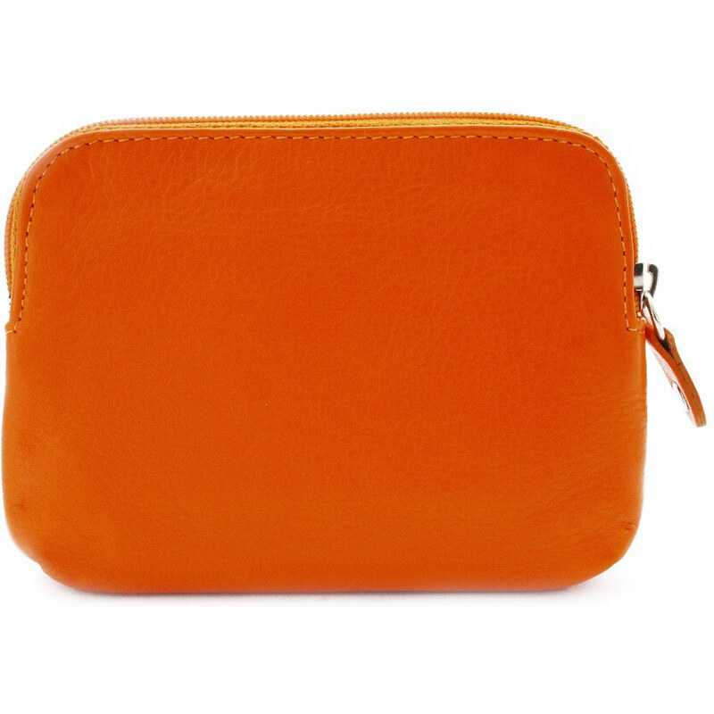 Oranžová dámská kožená etue s kroužkem na klíče Angie