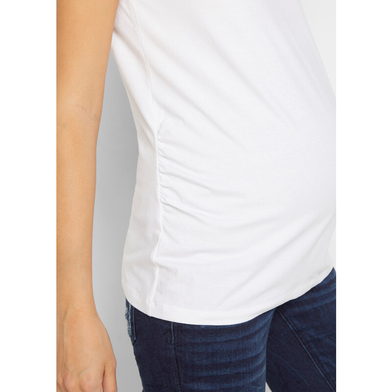 bonprix Základní těhotenské tričko (2 ks v balení) Černá