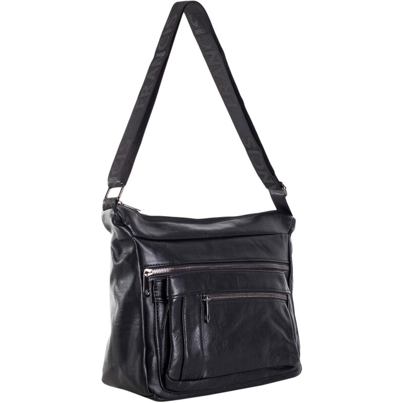 BASIC ČERNÁ CROSSBODY KABELKA S KAPSAMI PŘES RAMENO -BLACK