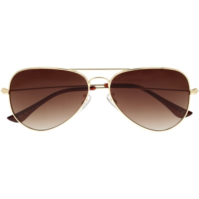 Sunmania Zlato-hnědé brýle pilotky Aviator 87959162