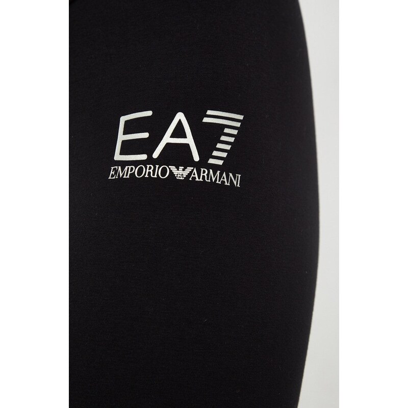 Legíny EA7 Emporio Armani dámské, černá barva, s potiskem