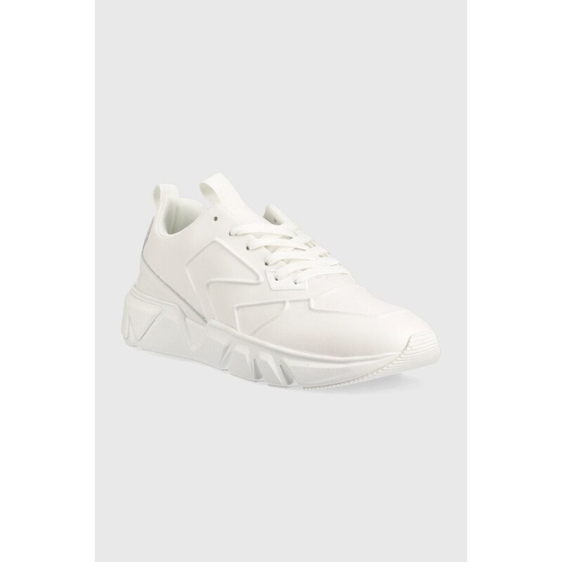 Kožené sneakers boty Calvin Klein LOW TOP LACE UP LTH HF bílá barva, HM0HM00995