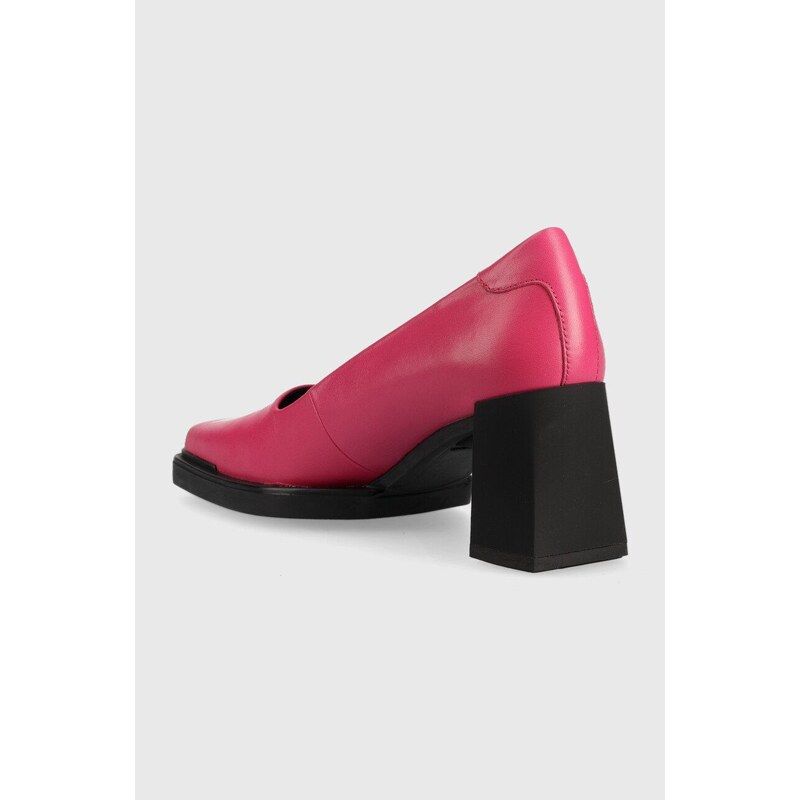 Kožené lodičky Vagabond Shoemakers EDWINA růžová barva, na podpatku, 5310.101.46