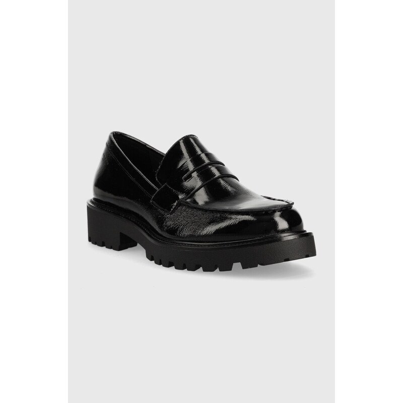 Kožené mokasíny Vagabond Shoemakers KENOVA dámské, černá barva, na plochém podpatku, 5241.360.20