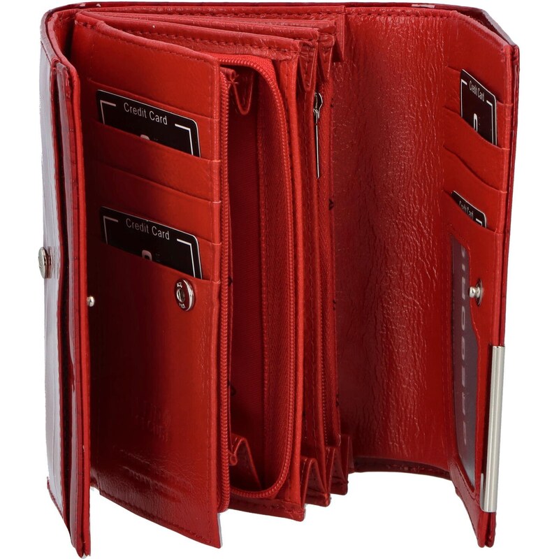 Luxusní dámská kožená peněženka Gregorio Lake, červená
