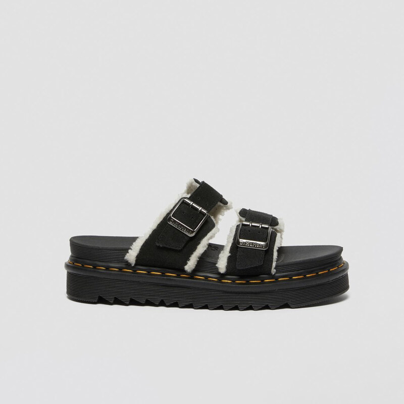 DR. MARTENS Myles Suede Buckle Slide Sandals 37