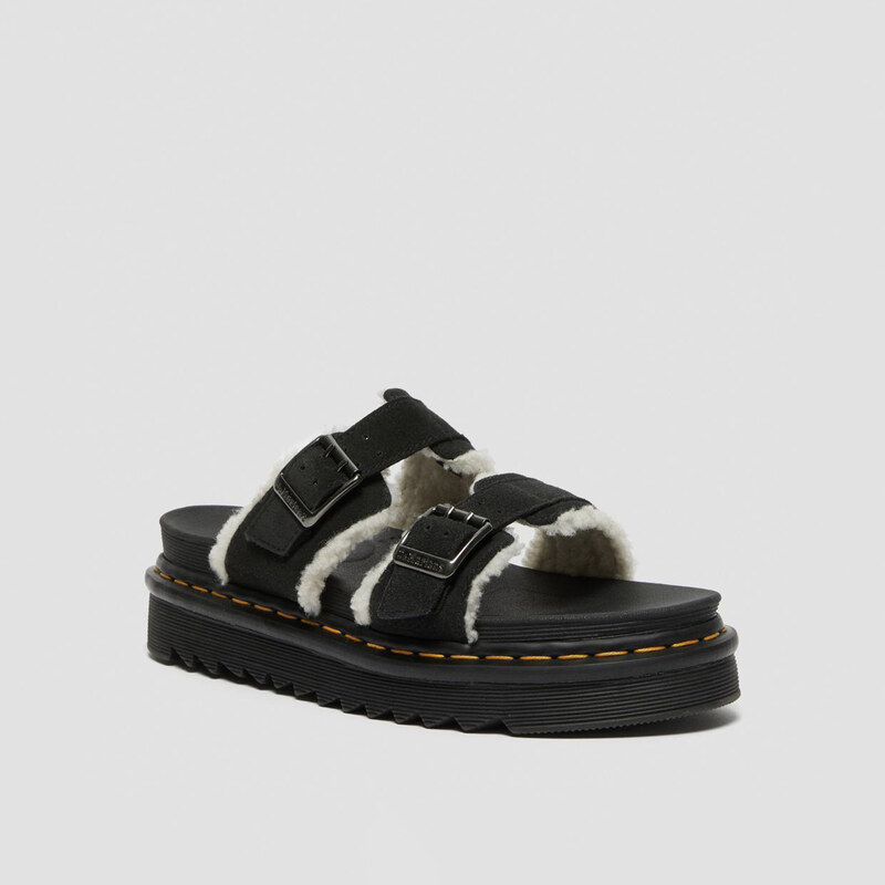 DR. MARTENS Myles Suede Buckle Slide Sandals 37