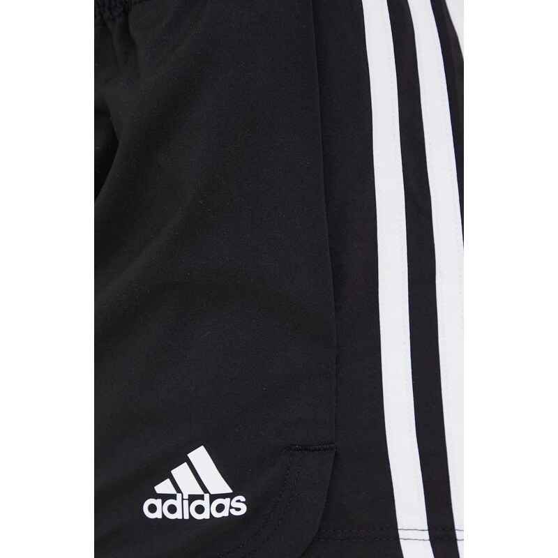 Tréninkové šortky adidas Performance Pacer dámské, černá barva, s potiskem, medium waist