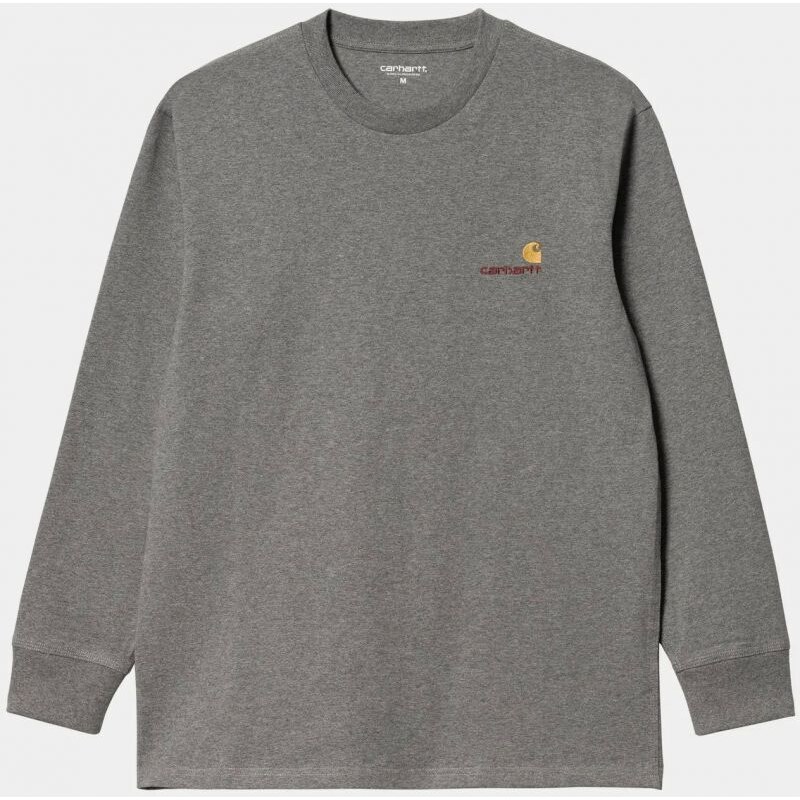 TRIKO CARHARTT WIP Aerican Script L/S - šedá -