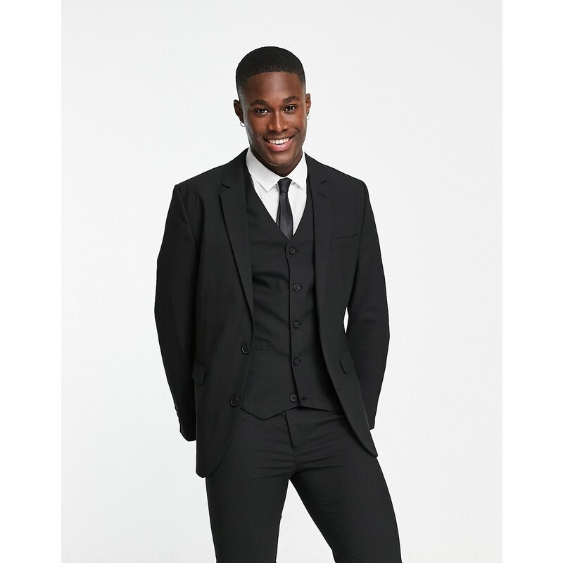 ASOS DESIGN skinny suit jacket in black