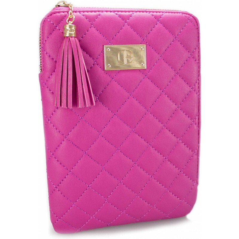 COVERT Pouzdro na iPad mini Alesha Quilted Faux Leather Zipper Pouch Fialová