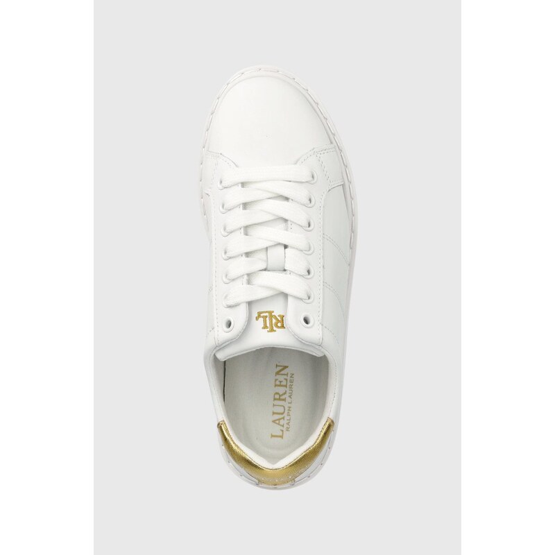 Kožené sneakers boty Lauren Ralph Lauren Angeline bílá barva, 80287600000000000