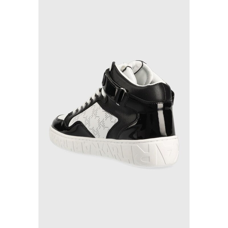 Kožené sneakers boty Karl Lagerfeld KUPSOLE III černá barva, KL61056