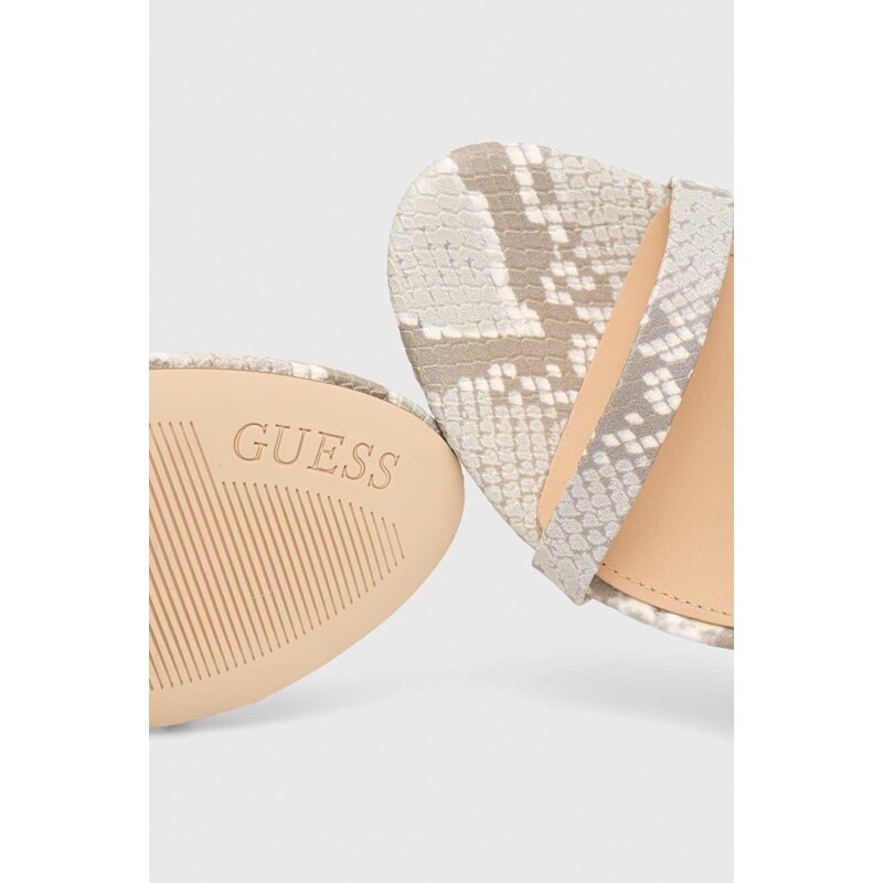 Kožené sandály Guess Kadera béžová barva, FL5KAD LEP03 CREAM