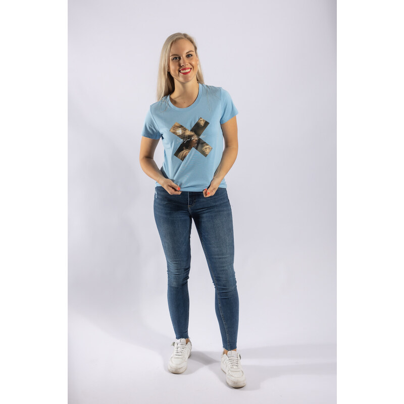 Klokart Alžběta Jungrová - dámské tričko - M / Dámské / Šedomodrá světlá