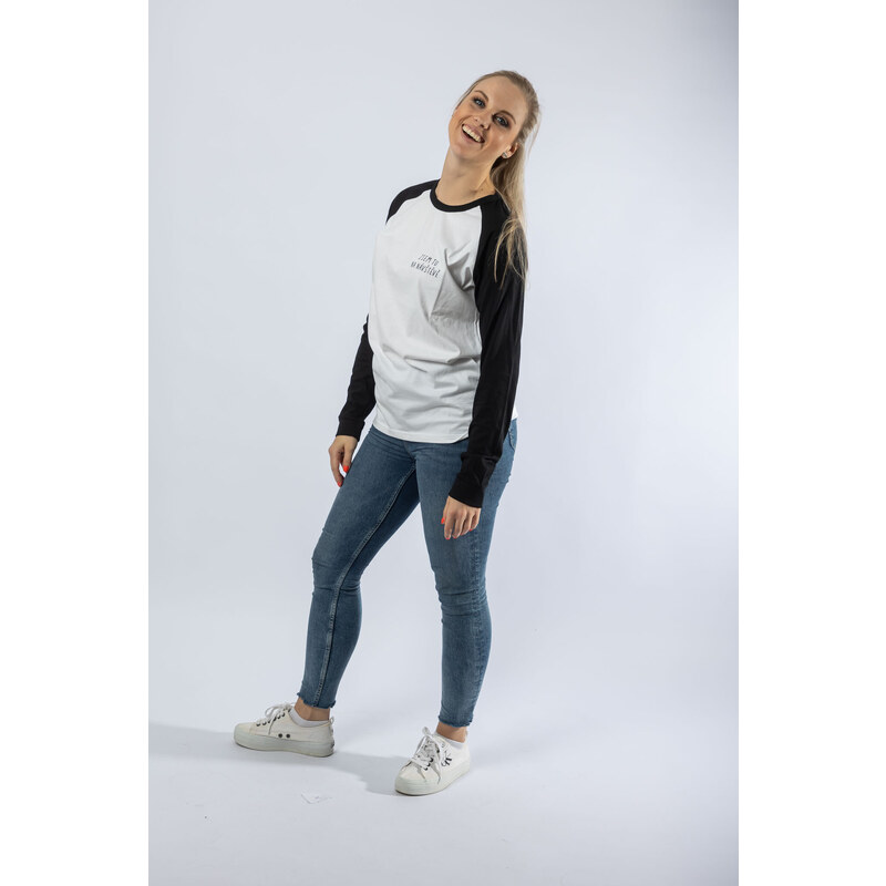 Klokart Eva Samková - unisexové tričko s dlouhým rukávem Návštěva - S / Unisex / Bílá